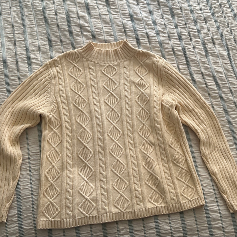 Northern Reflections Cream Cable Knit Sweater